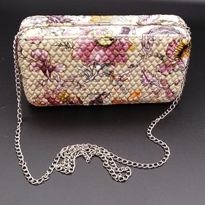 Beautiful Flowered Clutch with Chain Strap